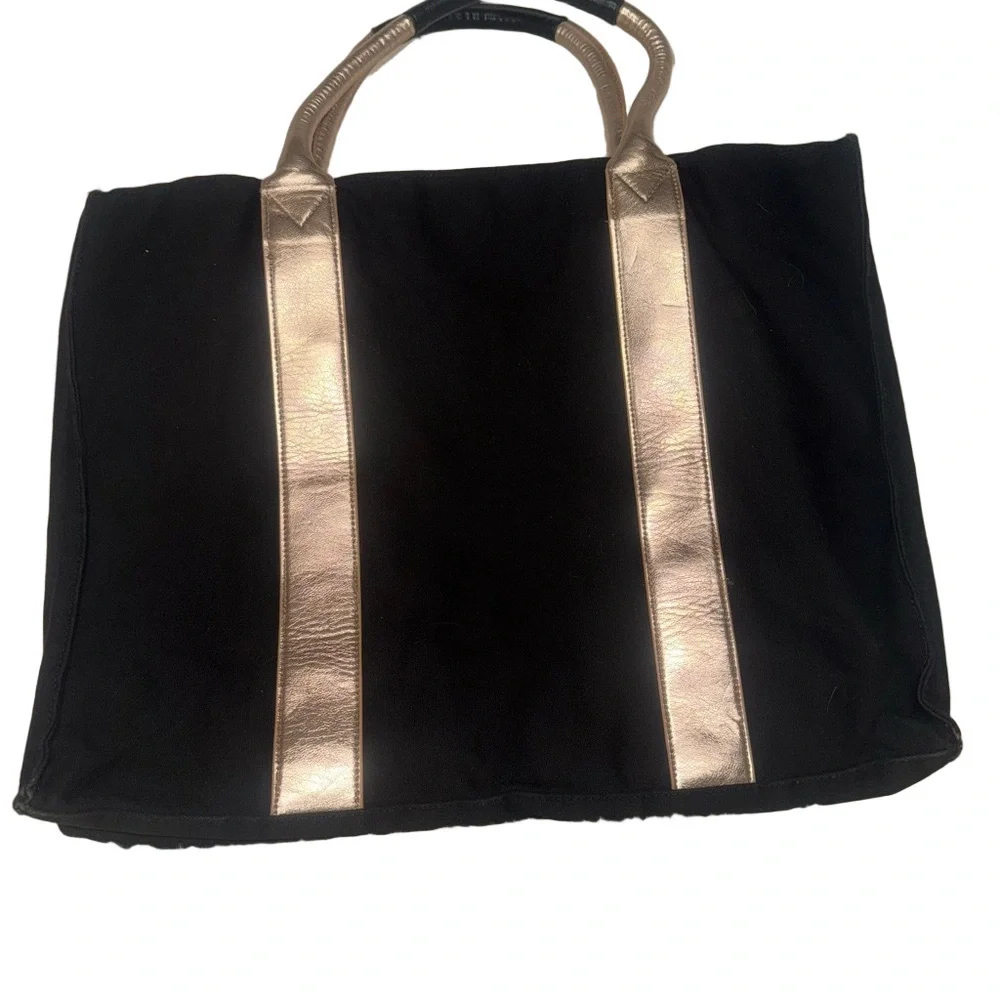 Victoria's Secret Black Gold Tote Bag - Picture 3 of 5